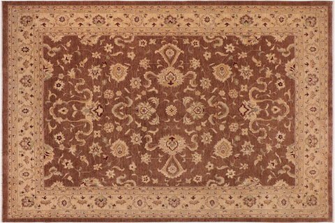 handmade Traditional Kafkaz Brown Lt. Gold Hand Knotted RECTANGLE 100% WOOL area rug 10x14
