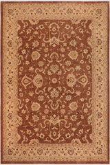 handmade Traditional Kafkaz Brown Lt. Gold Hand Knotted RECTANGLE 100% WOOL area rug 10 x 14