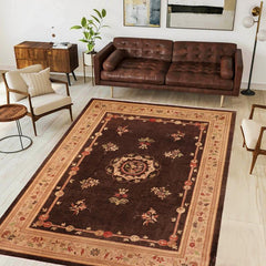 handmade Traditional Kafkaz Brown Tan Hand Knotted RECTANGLE 100% WOOL area rug 10 x 14