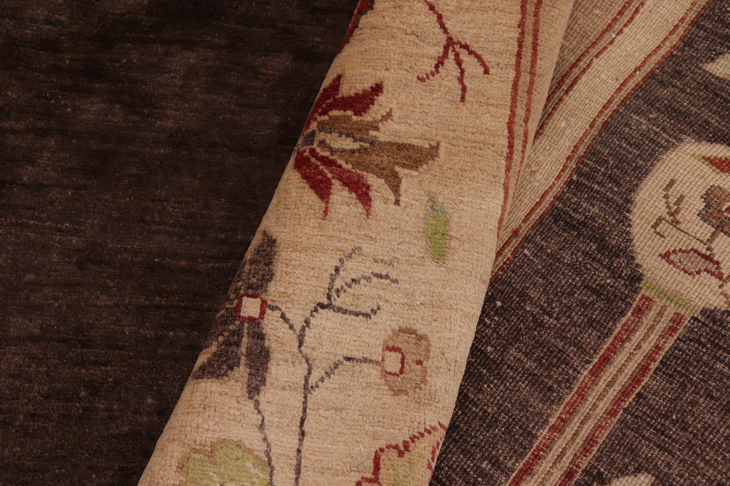 handmade Traditional Kafkaz Brown Tan Hand Knotted RECTANGLE 100% WOOL area rug 10' x 14'