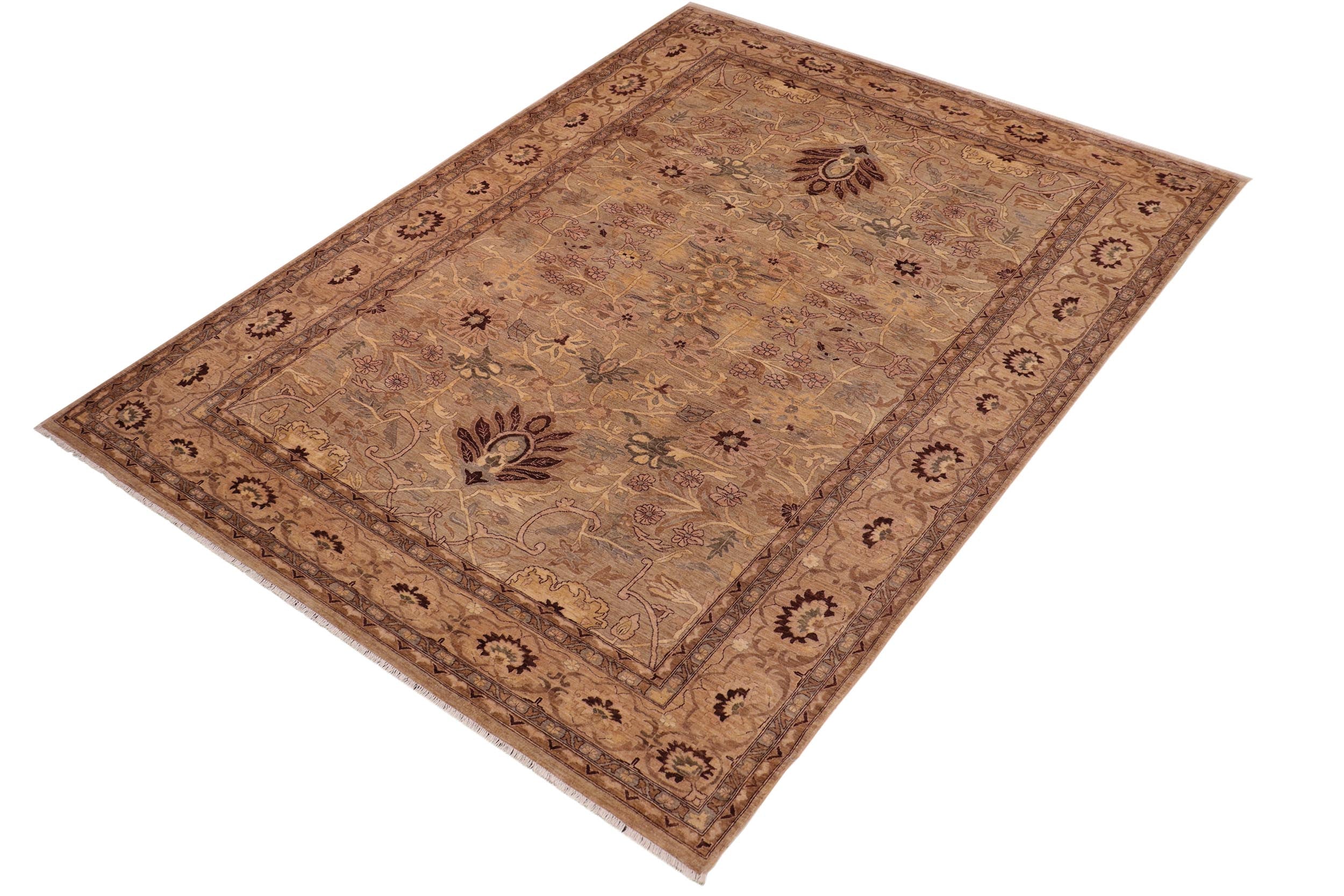 handmade Traditional Kafkaz Gray Tan Hand Knotted RECTANGLE 100% WOOL area rug 10x14