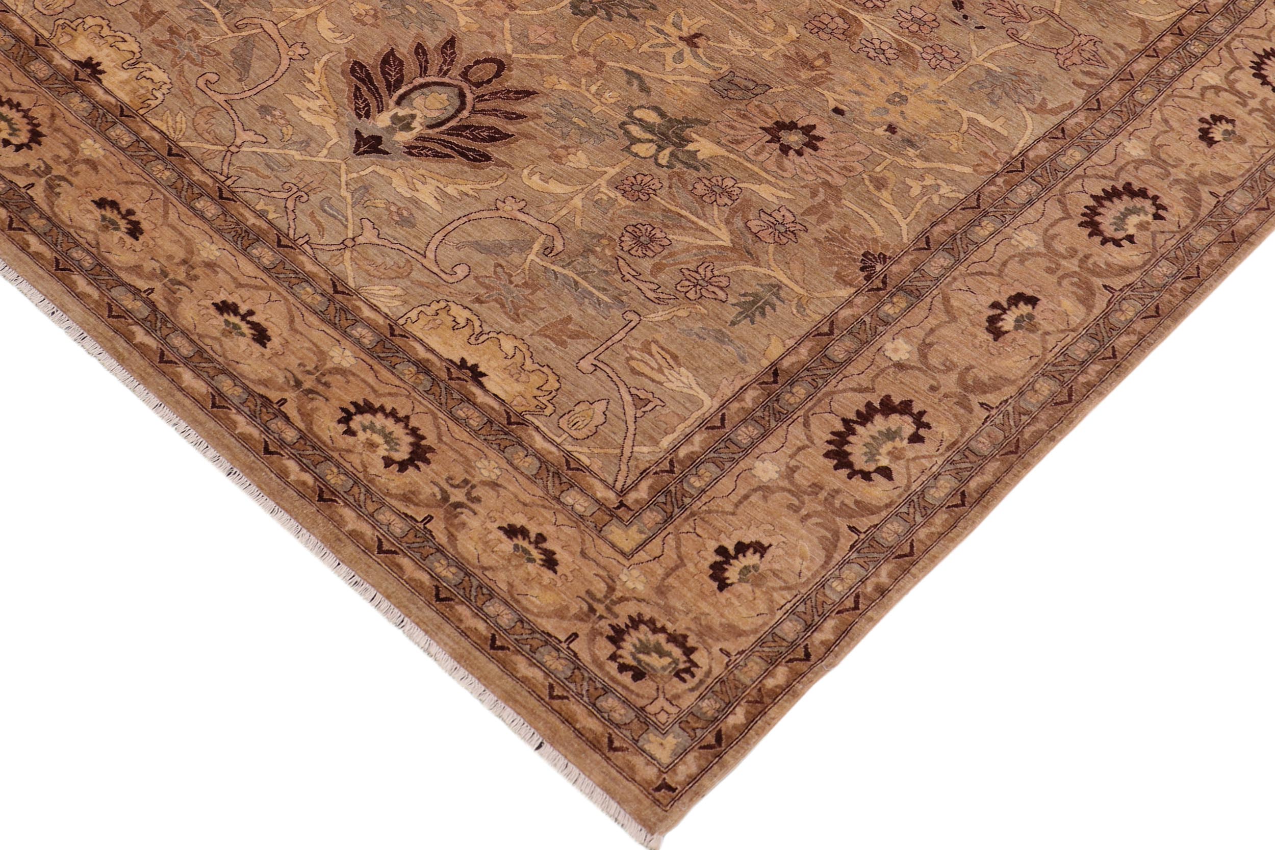 handmade Traditional Kafkaz Gray Tan Hand Knotted RECTANGLE 100% WOOL area rug 10x14