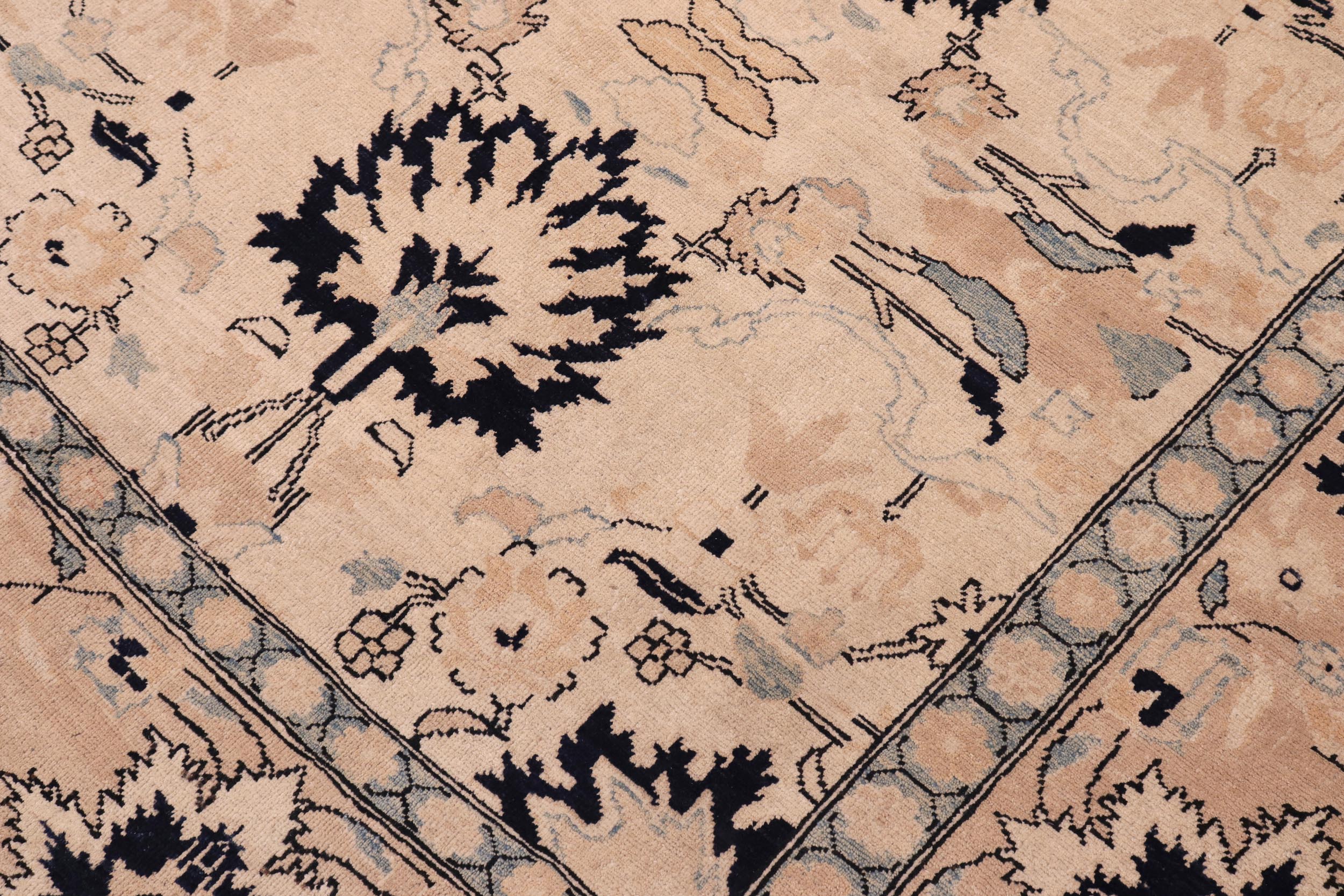 handmade Transitional Kafkaz Tan Lt. Brown Hand Knotted RECTANGLE 100% WOOL area rug 10' x 14'