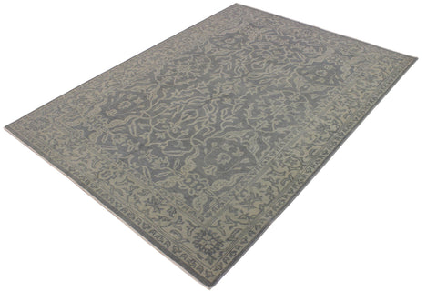 handmade Traditional Kafkaz Gray Green Hand Knotted RECTANGLE 100% WOOL area rug 8' x 11'