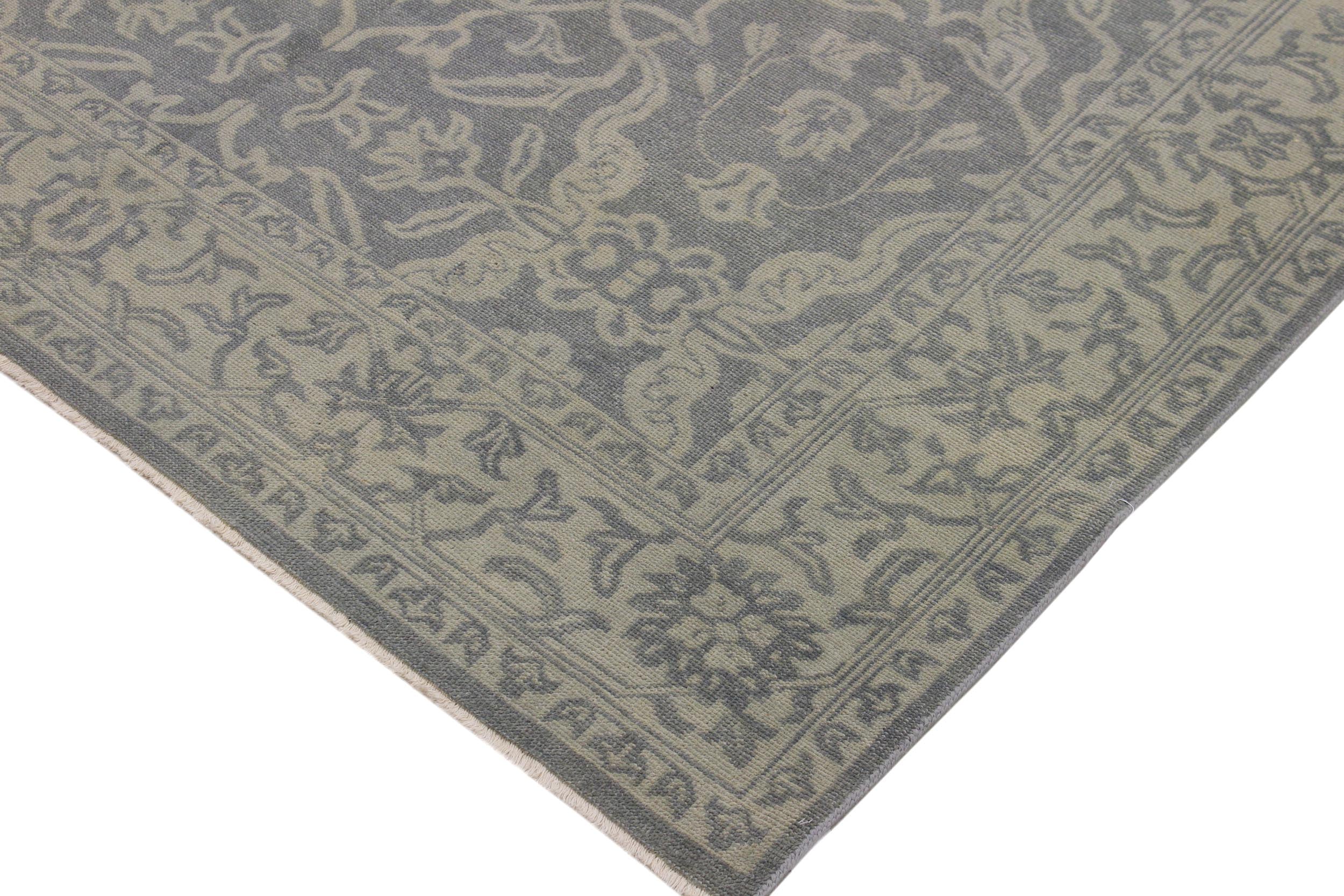 handmade Traditional Kafkaz Gray Green Hand Knotted RECTANGLE 100% WOOL area rug 8' x 11'