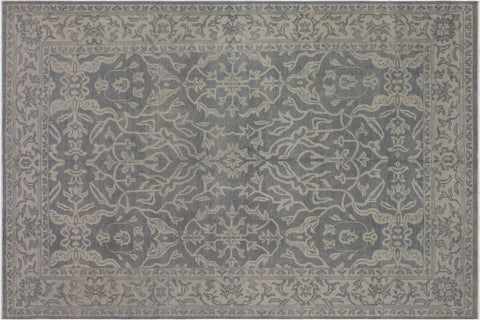 handmade Traditional Kafkaz Gray Green Hand Knotted RECTANGLE 100% WOOL area rug 8' x 11'