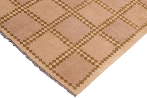 handmade Modern Kafkaz Tan Beige Hand Knotted RECTANGLE 100% WOOL area rug 6' x 8'