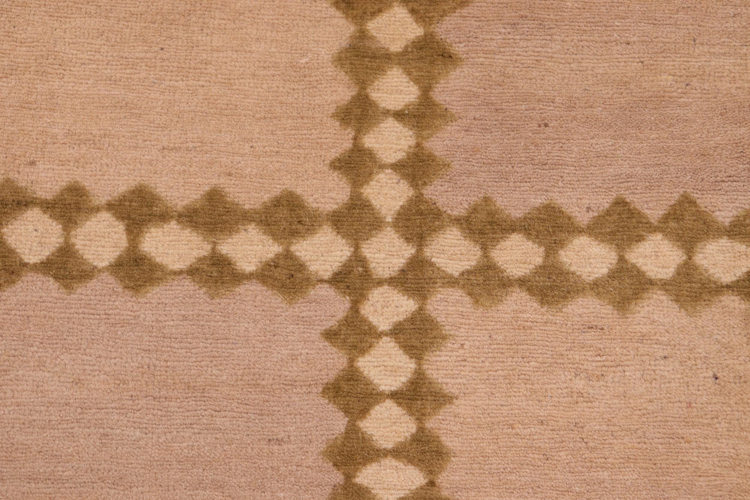 handmade Modern Kafkaz Tan Beige Hand Knotted RECTANGLE 100% WOOL area rug 6' x 8'