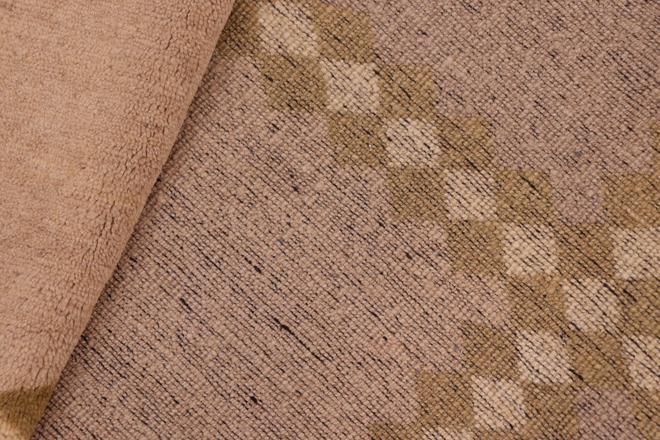 handmade Modern Kafkaz Tan Beige Hand Knotted RECTANGLE 100% WOOL area rug 6' x 8'