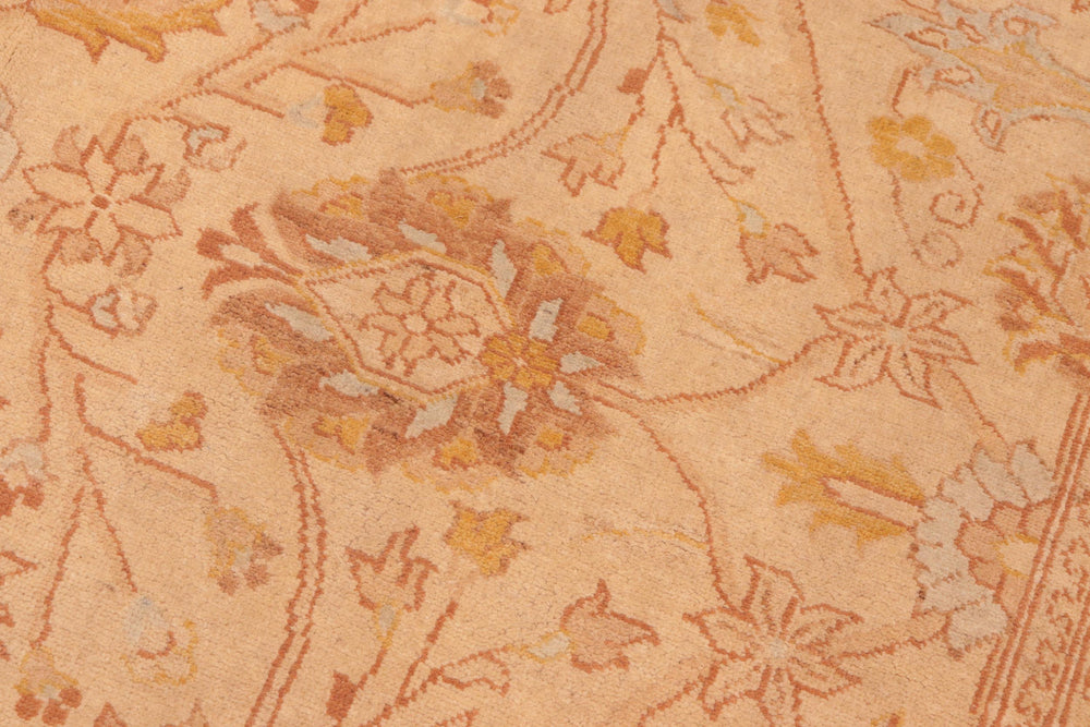 handmade Traditional Kafkaz Beige Tan Hand Knotted RECTANGLE 100% WOOL area rug 7x8