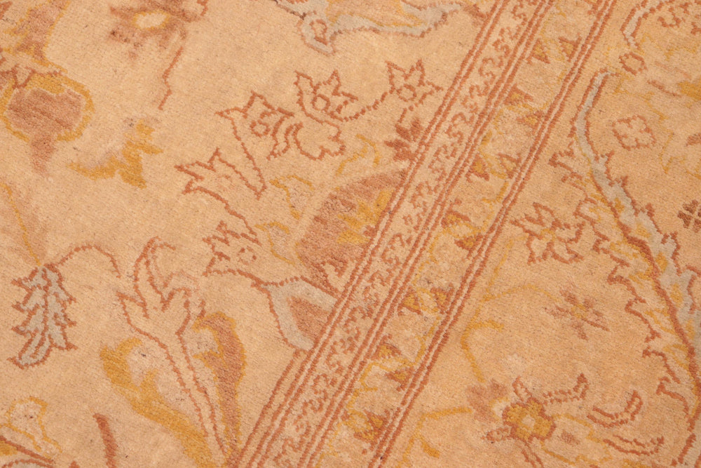 handmade Traditional Kafkaz Beige Tan Hand Knotted RECTANGLE 100% WOOL area rug 7x8