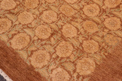 handmade Transitional Kafkaz Brown Tan Hand Knotted RECTANGLE 100% WOOL area rug 6 x 8