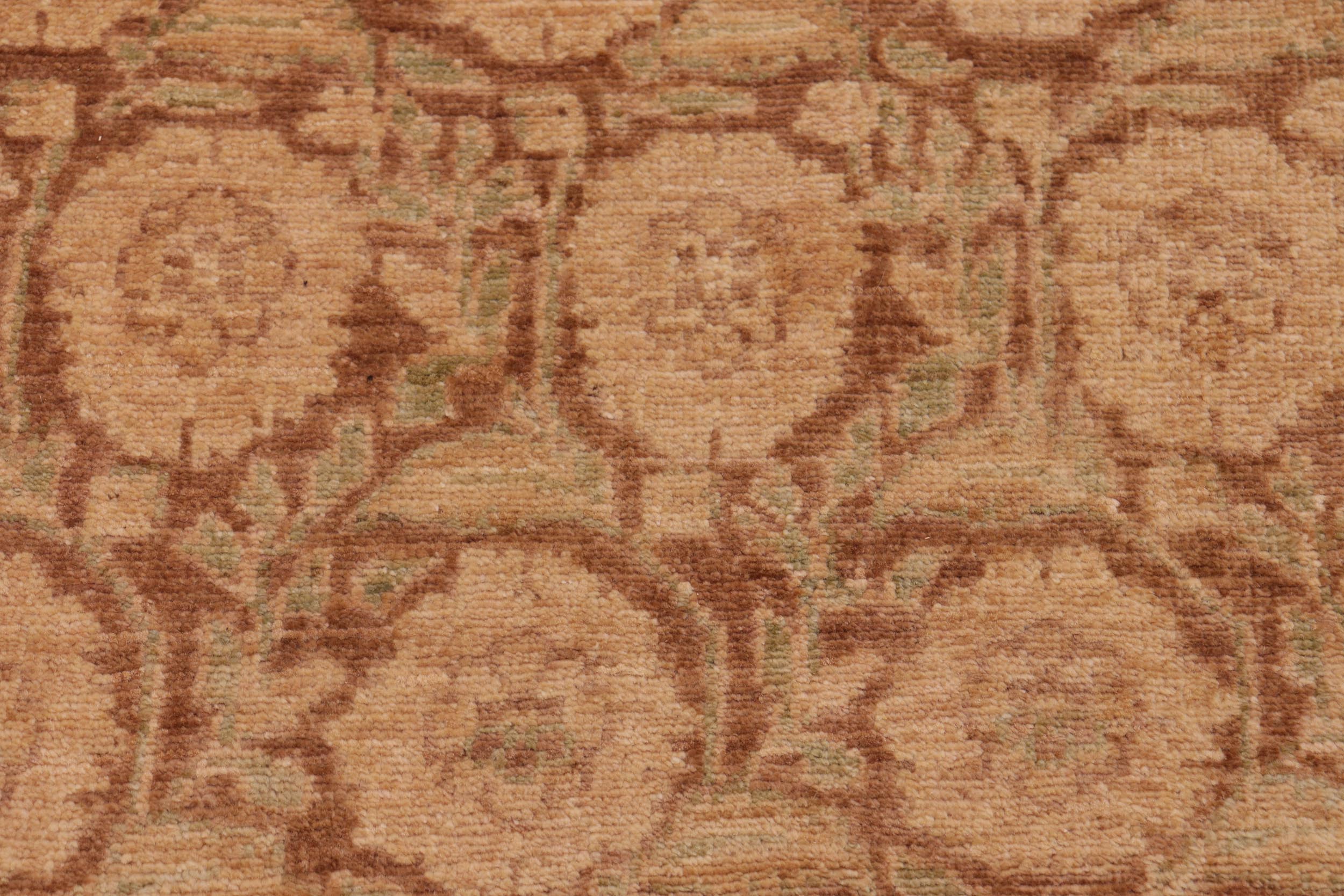 handmade Modern Kafkaz Brown Tan Hand Knotted RECTANGLE 100% WOOL area rug 6' x 8'