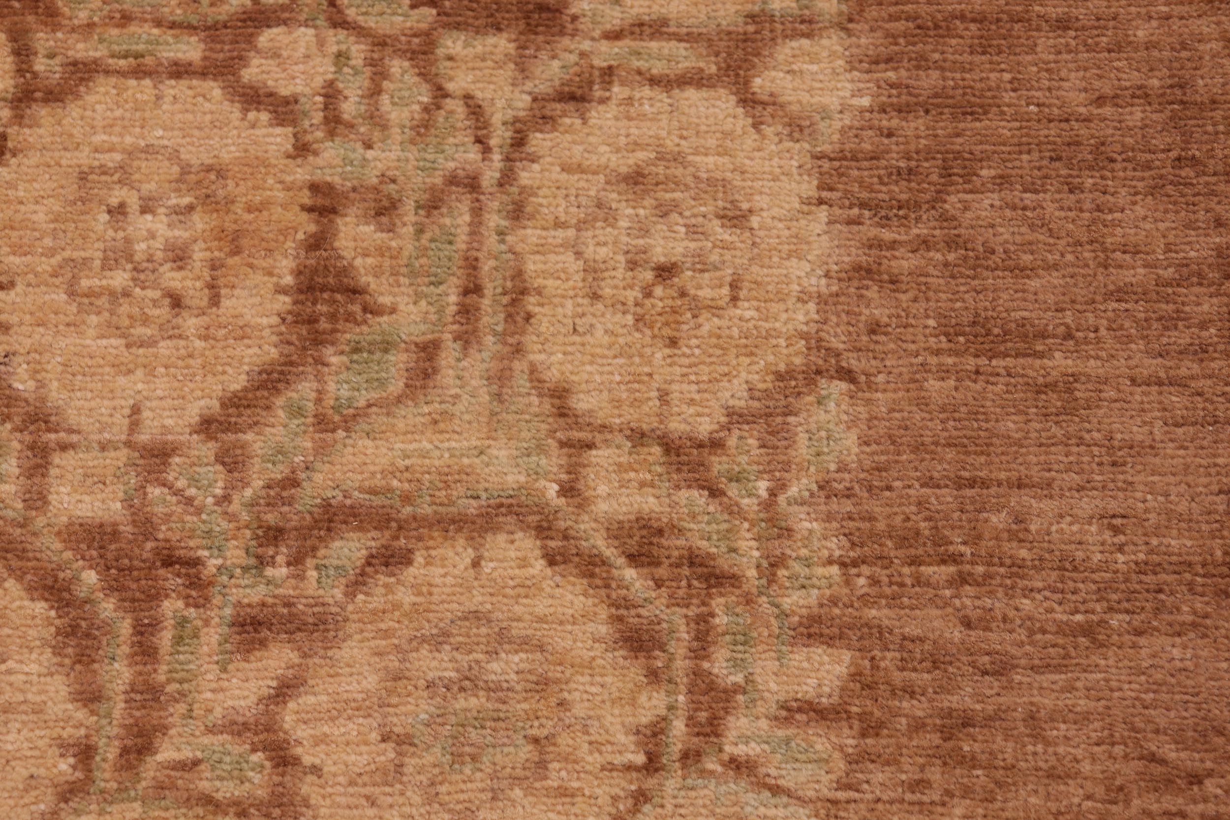 handmade Modern Kafkaz Brown Tan Hand Knotted RECTANGLE 100% WOOL area rug 6' x 8'