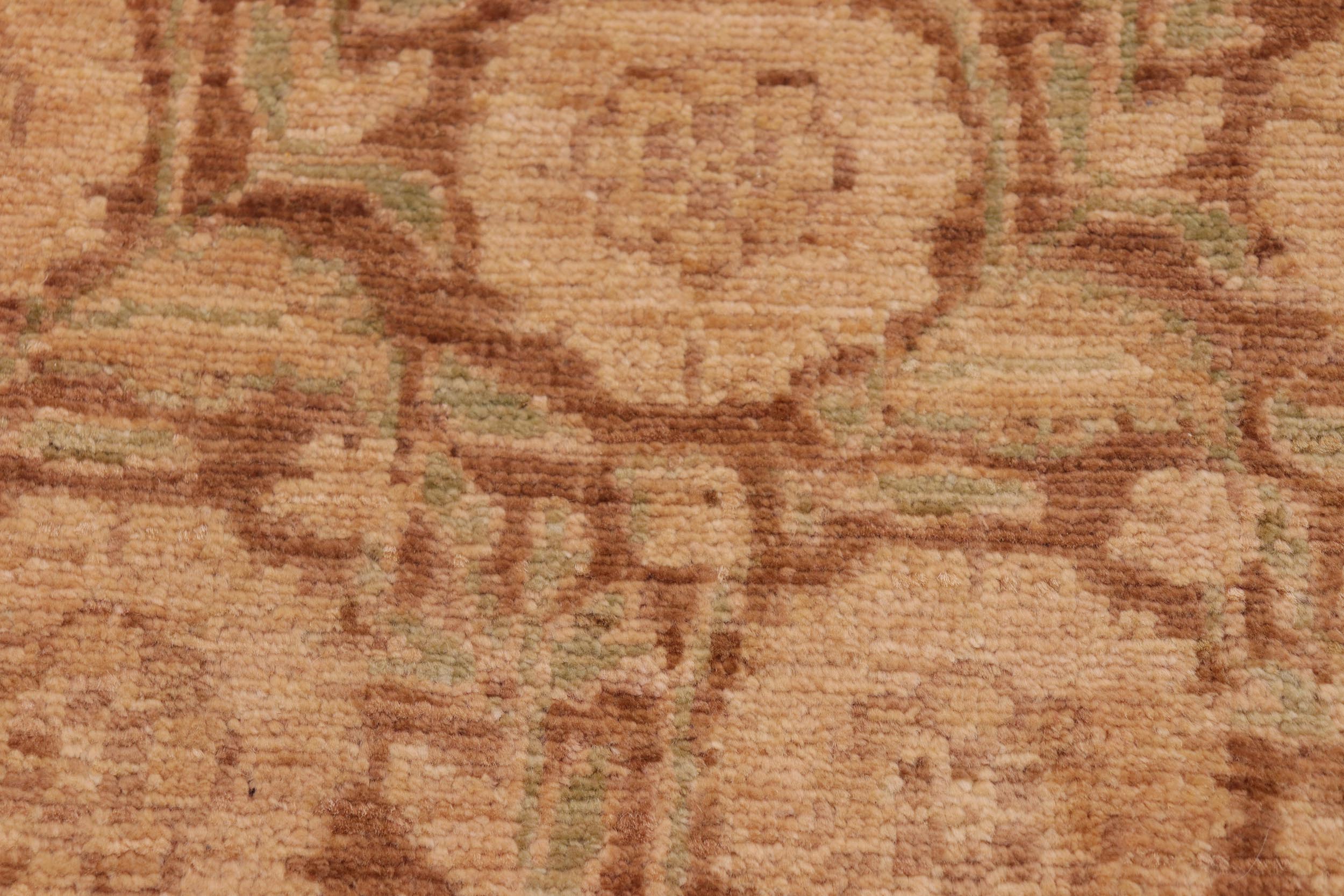 handmade Modern Kafkaz Brown Tan Hand Knotted RECTANGLE 100% WOOL area rug 6' x 8'
