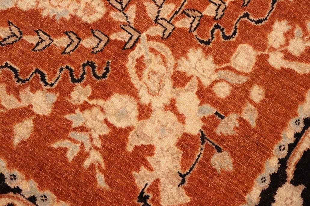 handmade Traditional Kafkaz Rust Black Hand Knotted RECTANGLE 100% WOOL area rug 6 x 9