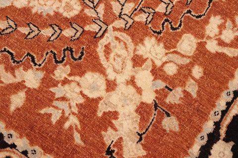 handmade Transitional Kafkaz Rust Black Hand Knotted RECTANGLE 100% WOOL area rug 6' x 9'