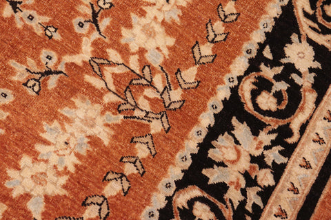 handmade Transitional Kafkaz Rust Black Hand Knotted RECTANGLE 100% WOOL area rug 6' x 9'