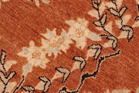 handmade Transitional Kafkaz Rust Black Hand Knotted RECTANGLE 100% WOOL area rug 6' x 9'