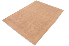 handmade Transitional Kafkaz Tan Brown Hand Knotted RECTANGLE 100% WOOL area rug 6 x 9