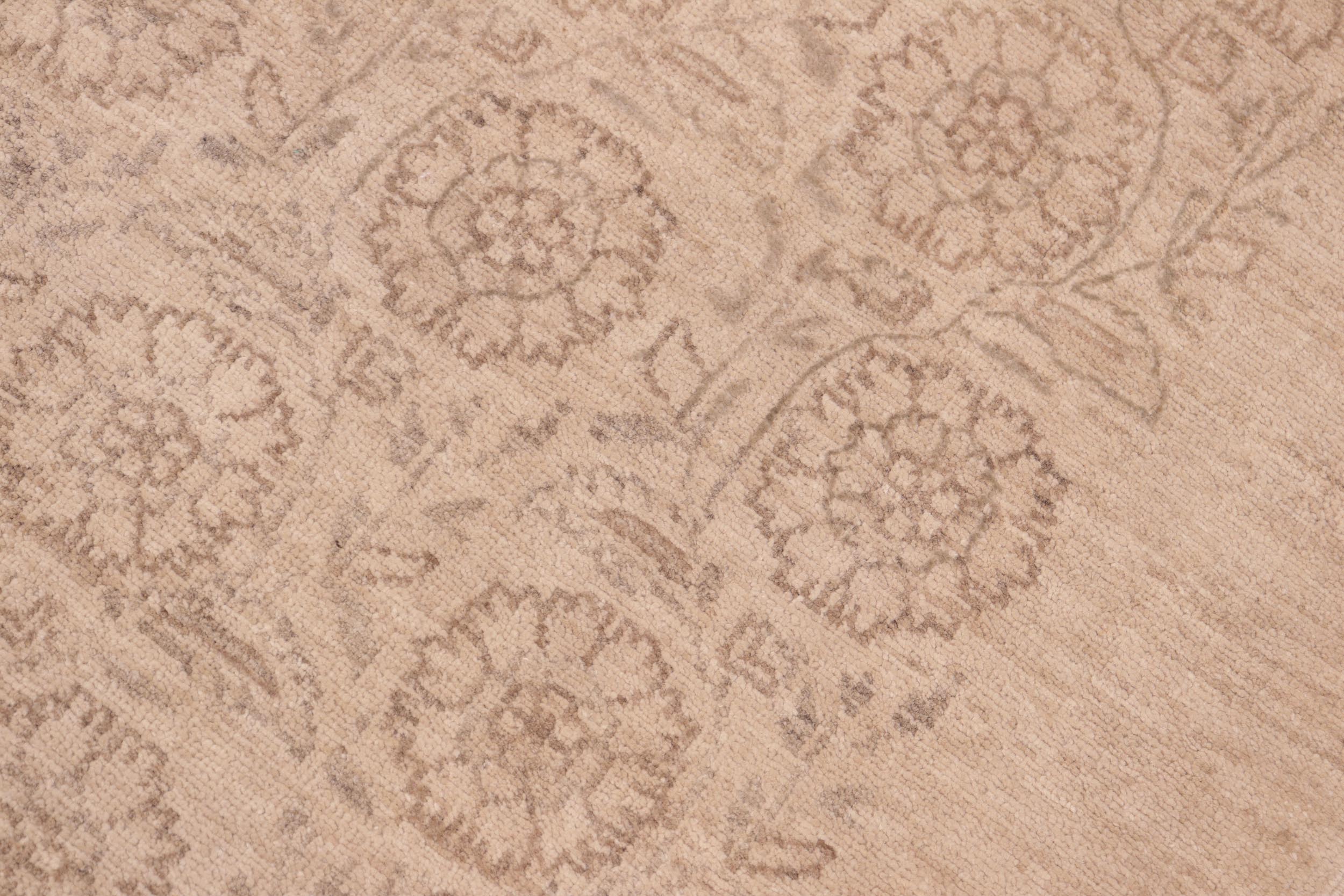 handmade Modern Kafkaz Tan Brown Hand Knotted RECTANGLE 100% WOOL area rug 6' x 9'