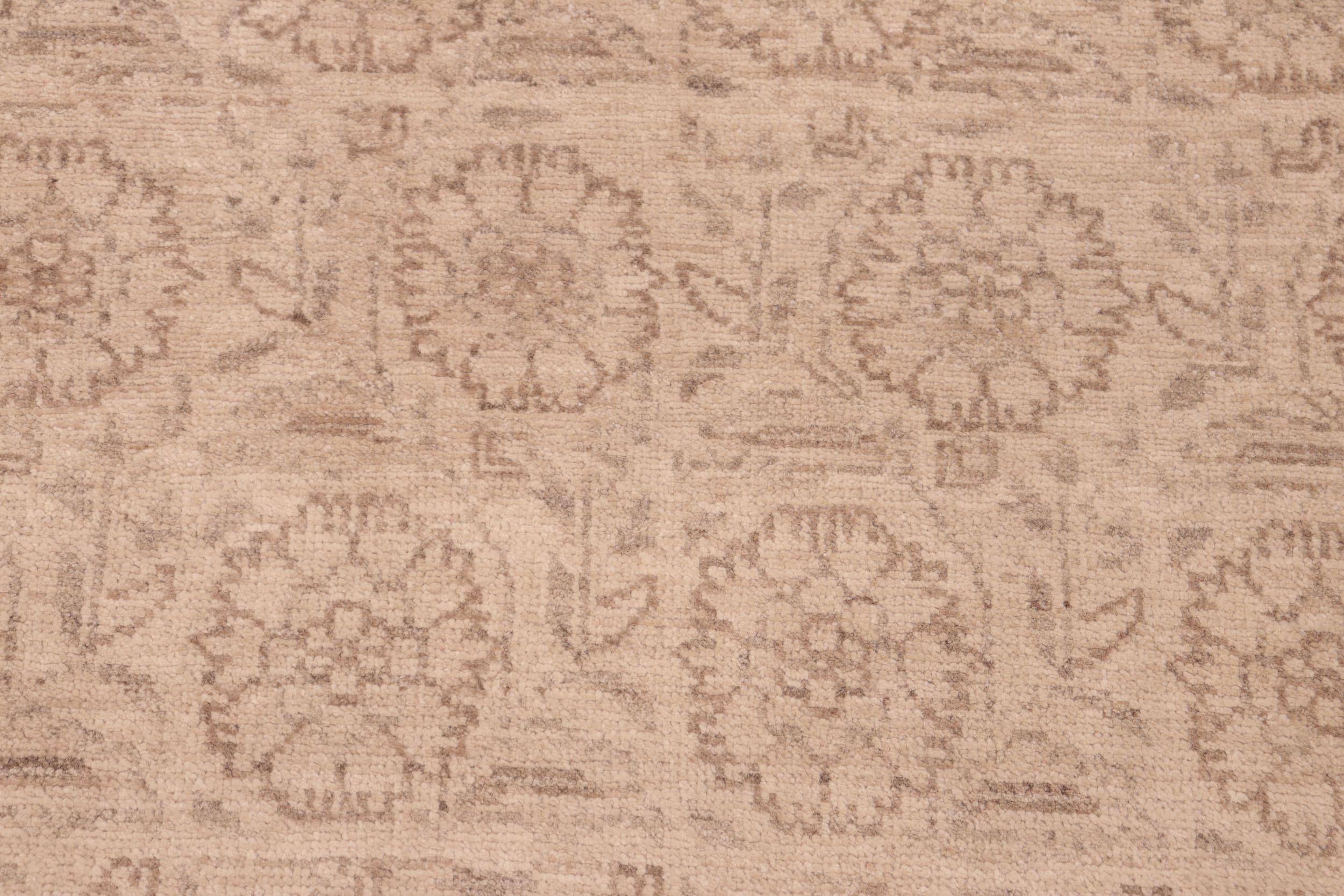 handmade Modern Kafkaz Tan Brown Hand Knotted RECTANGLE 100% WOOL area rug 6' x 9'
