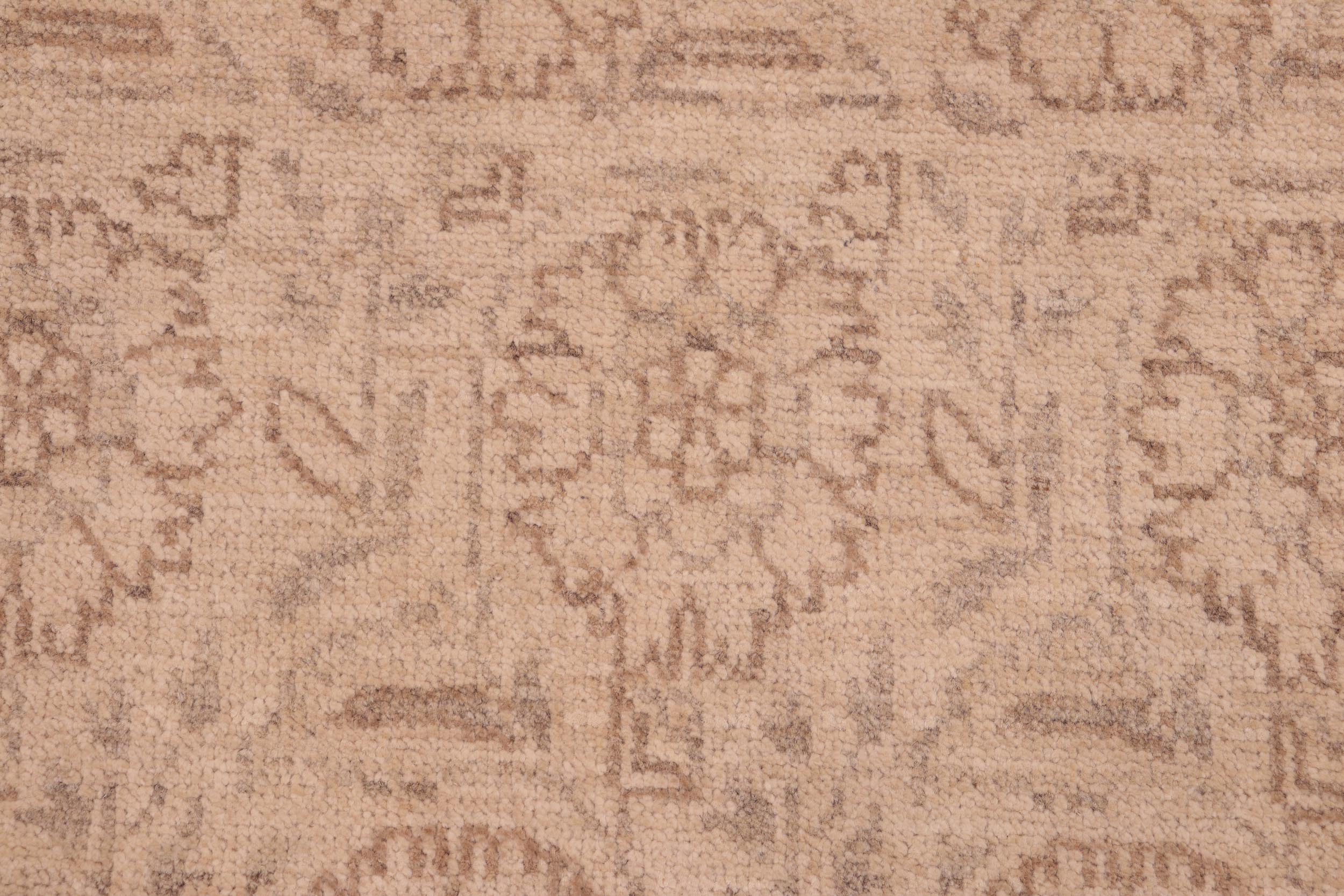 handmade Modern Kafkaz Tan Brown Hand Knotted RECTANGLE 100% WOOL area rug 6' x 9'
