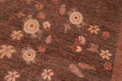 handmade Transitional Kafkaz Brown Beige Hand Knotted RECTANGLE 100% WOOL area rug 6 x 9