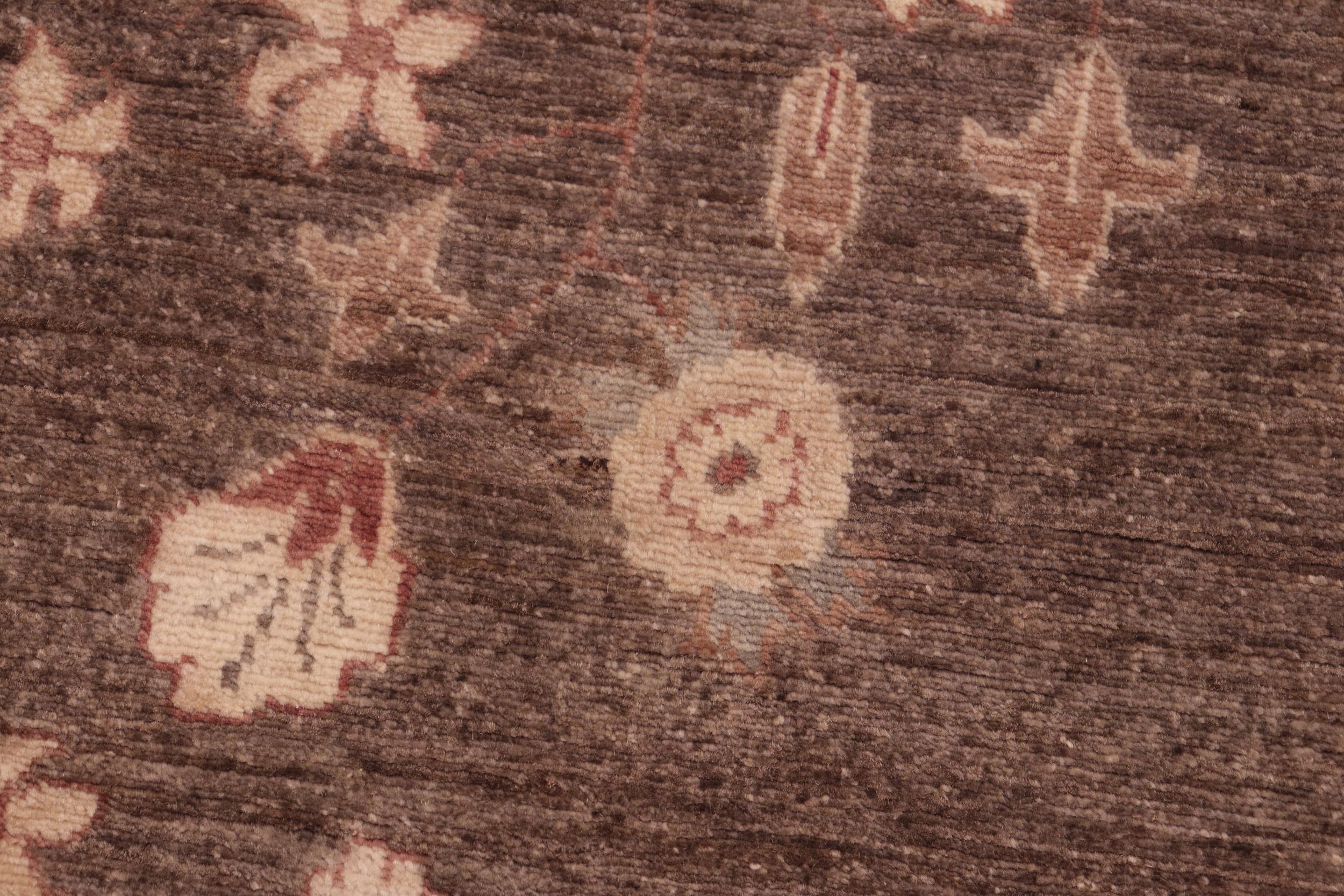 handmade Modern Kafkaz Brown Beige Hand Knotted RECTANGLE 100% WOOL area rug 6' x 9'