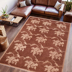handmade Transitional Kafkaz Brown Tan Hand Knotted RECTANGLE 100% WOOL area rug 6 x 9