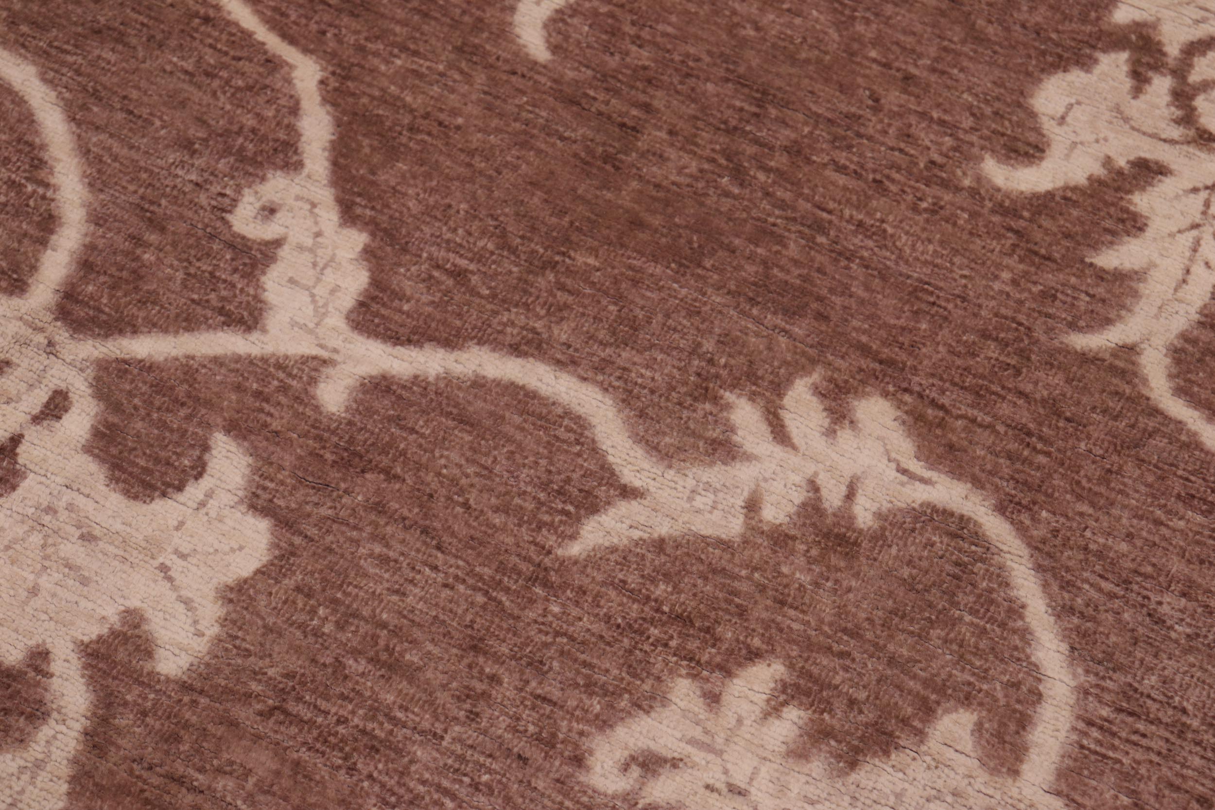 handmade Modern Kafkaz Brown Tan Hand Knotted RECTANGLE 100% WOOL area rug 6' x 9'