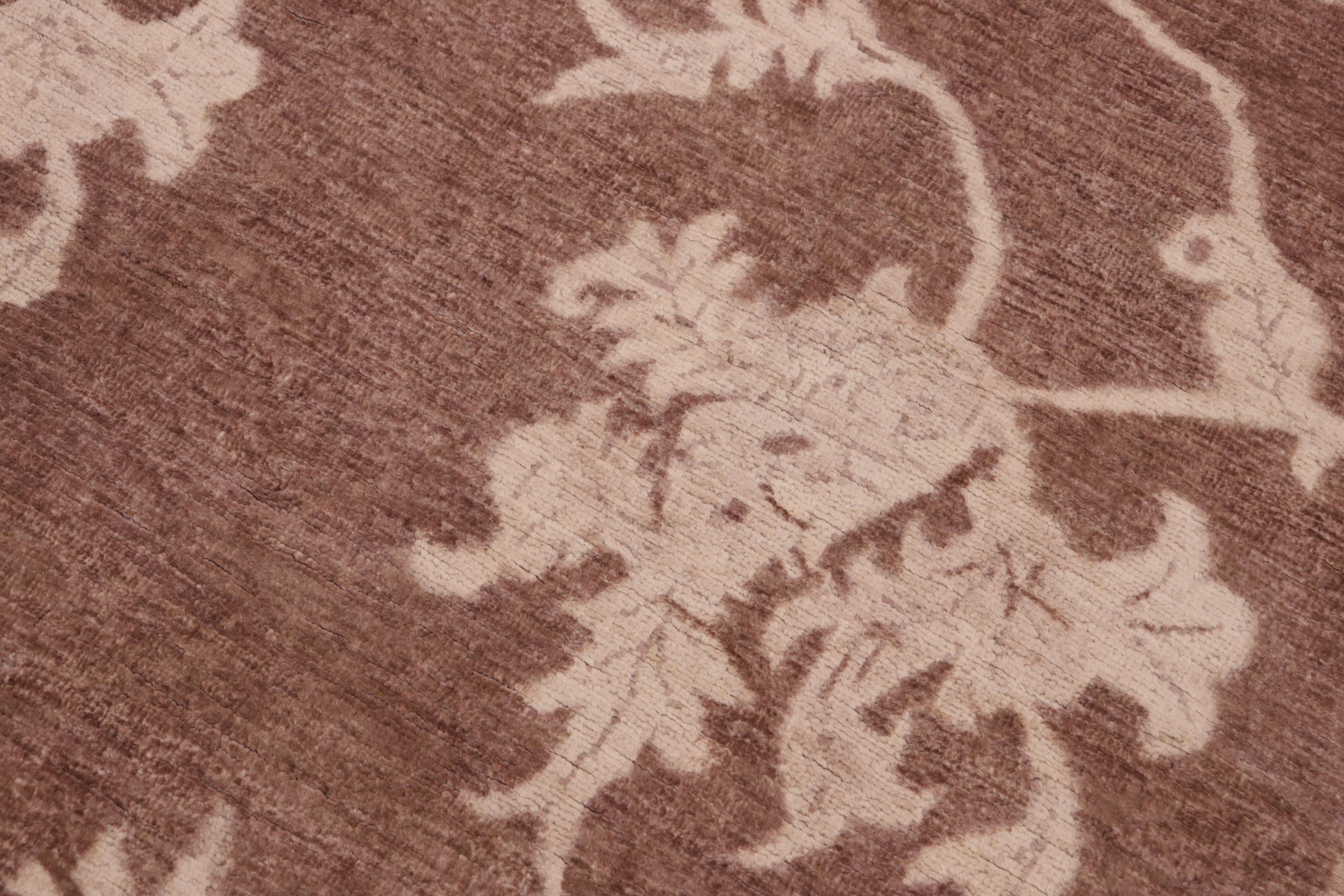 handmade Modern Kafkaz Brown Tan Hand Knotted RECTANGLE 100% WOOL area rug 6' x 9'
