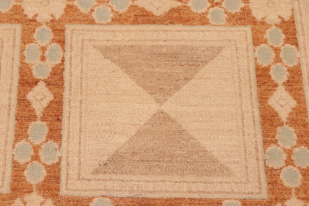 handmade Transitional Kafkaz Rust Tan Hand Knotted RECTANGLE 100% WOOL area rug 6 x 9
