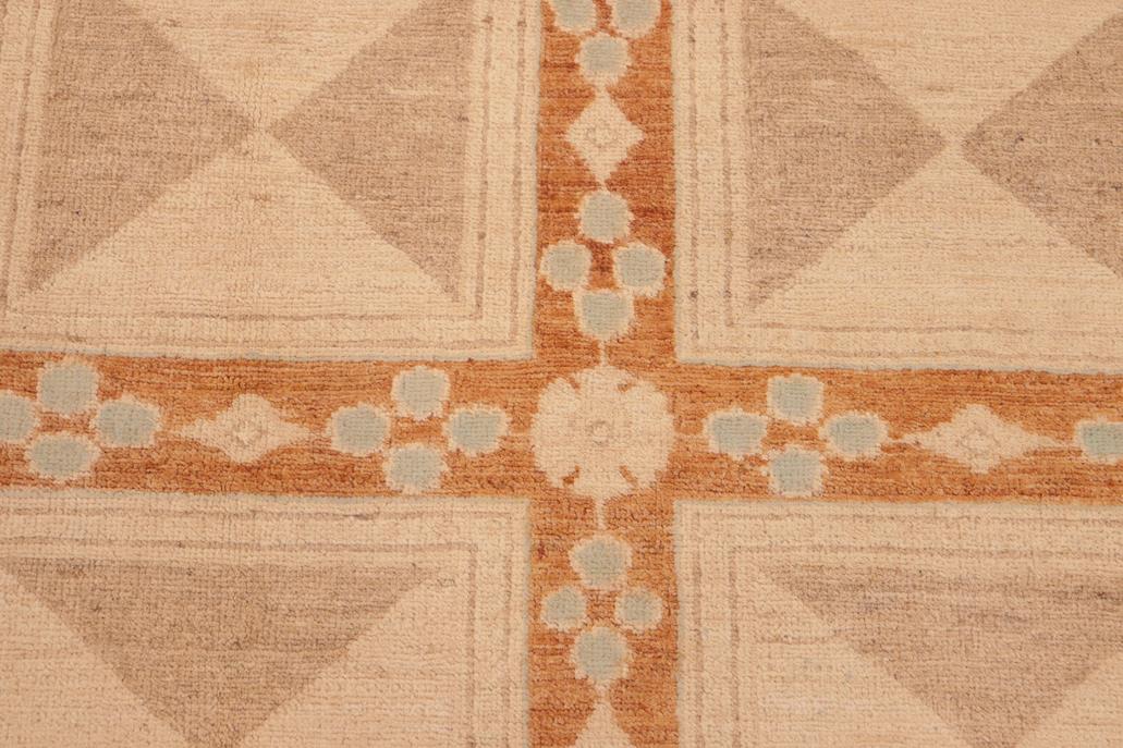 handmade Transitional Kafkaz Rust Tan Hand Knotted RECTANGLE 100% WOOL area rug 6 x 9