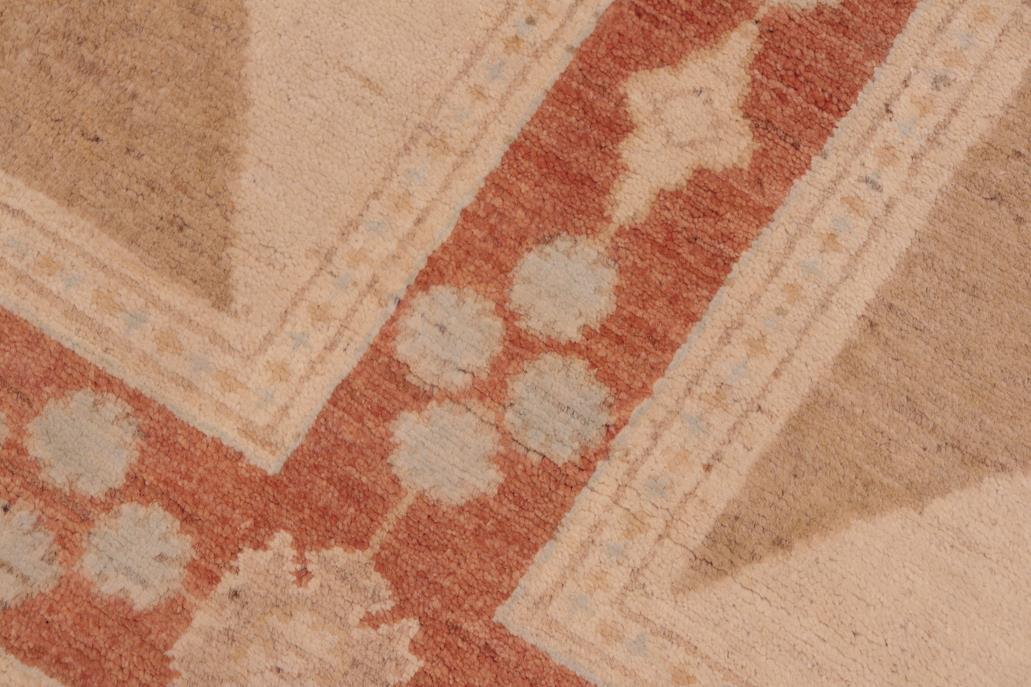 handmade Transitional Kafkaz Rust Tan Hand Knotted RECTANGLE 100% WOOL area rug 6 x 9