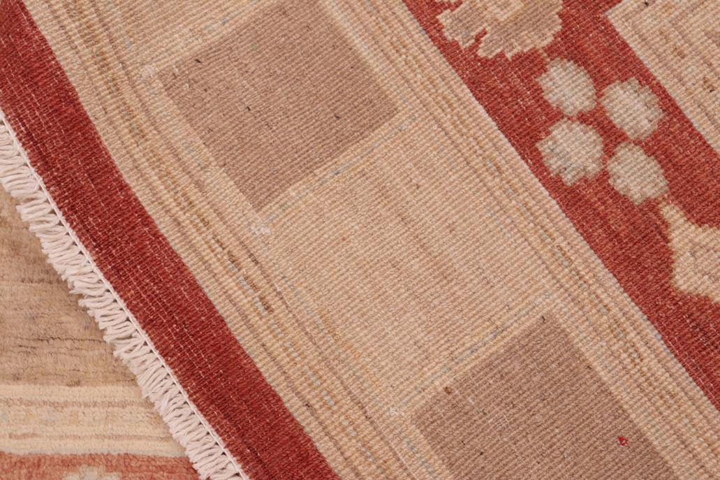 handmade Transitional Kafkaz Rust Tan Hand Knotted RECTANGLE 100% WOOL area rug 6 x 9