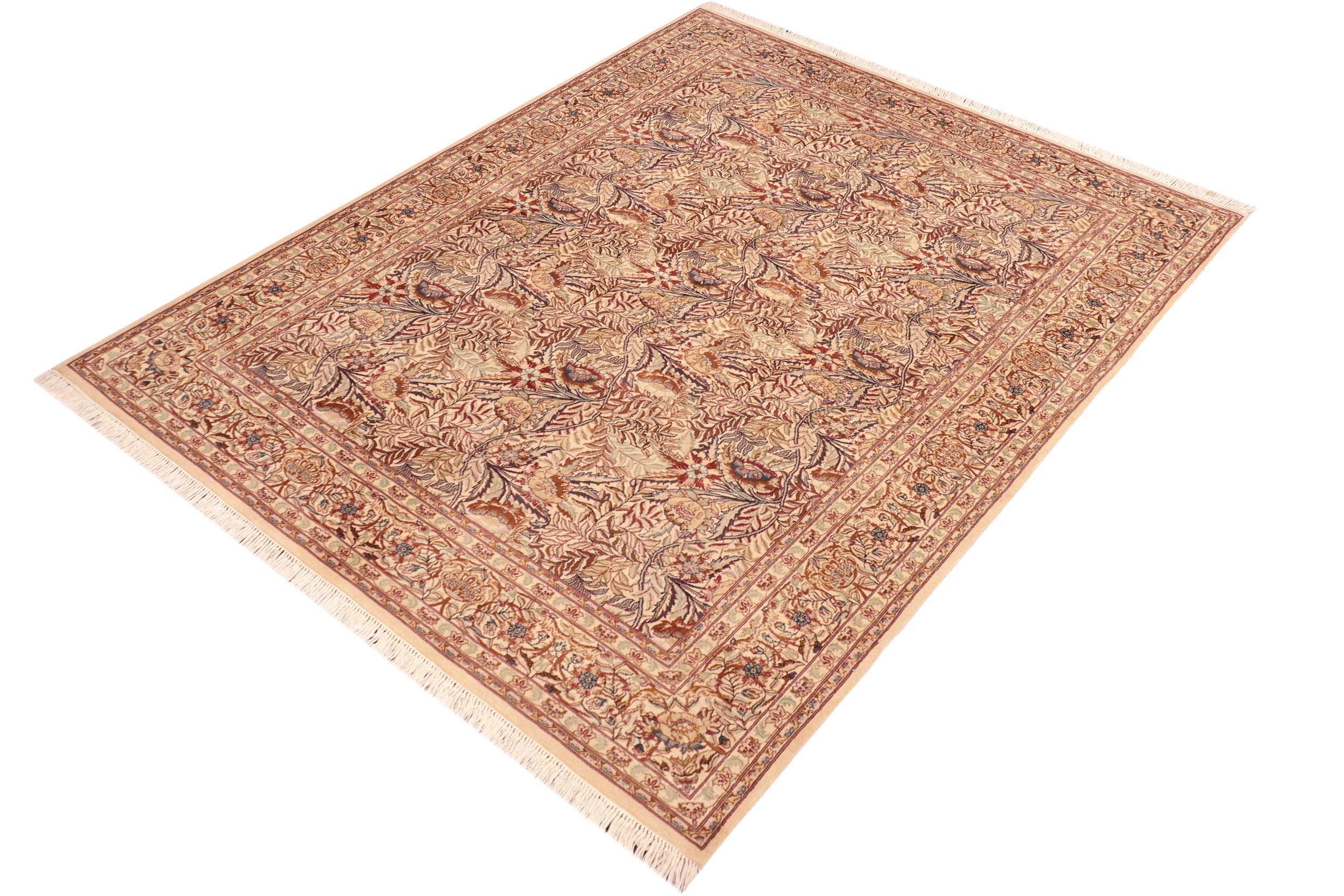 handmade Transitional Nagi Beige Gold Hand Knotted RECTANGLE 100% WOOL area rug 6x9