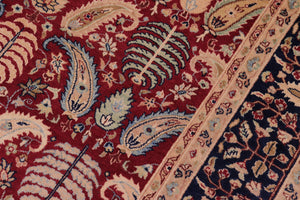 handmade Transitional Agra Red Blue Hand Knotted RECTANGLE 100% WOOL area rug 6x9