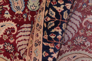 handmade Transitional Agra Red Blue Hand Knotted RECTANGLE 100% WOOL area rug 6x9