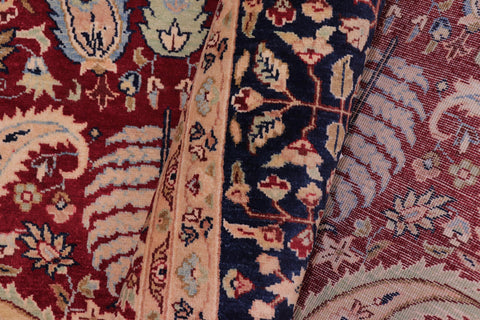 handmade Transitional Agra Red Blue Hand Knotted RECTANGLE 100% WOOL area rug 6x9
