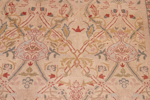 handmade Transitional Mujahid Tan Red Hand Knotted RECTANGLE 100% WOOL area rug 6x9