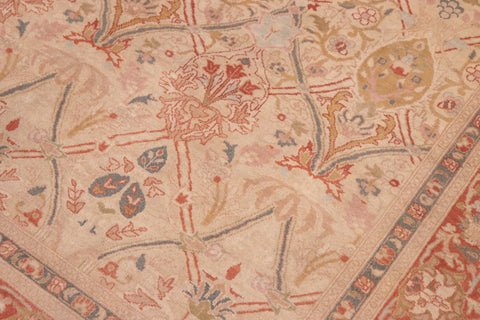 handmade Transitional Mujahid Tan Red Hand Knotted RECTANGLE 100% WOOL area rug 6x9