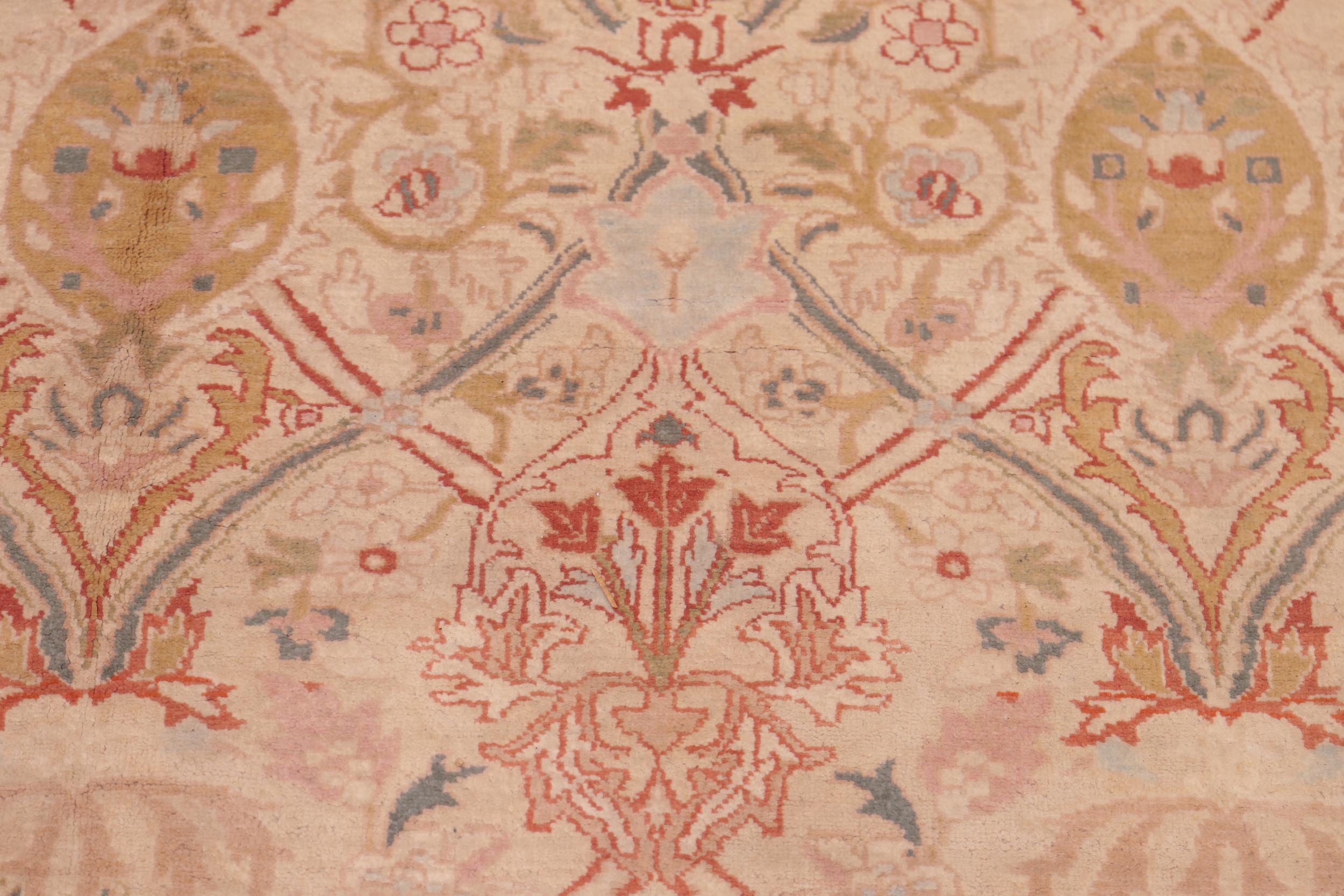 handmade Transitional Mujahid Tan Red Hand Knotted RECTANGLE 100% WOOL area rug 6x9