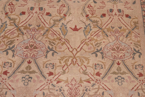 handmade Transitional Mujahid Tan Red Hand Knotted RECTANGLE 100% WOOL area rug 6x9