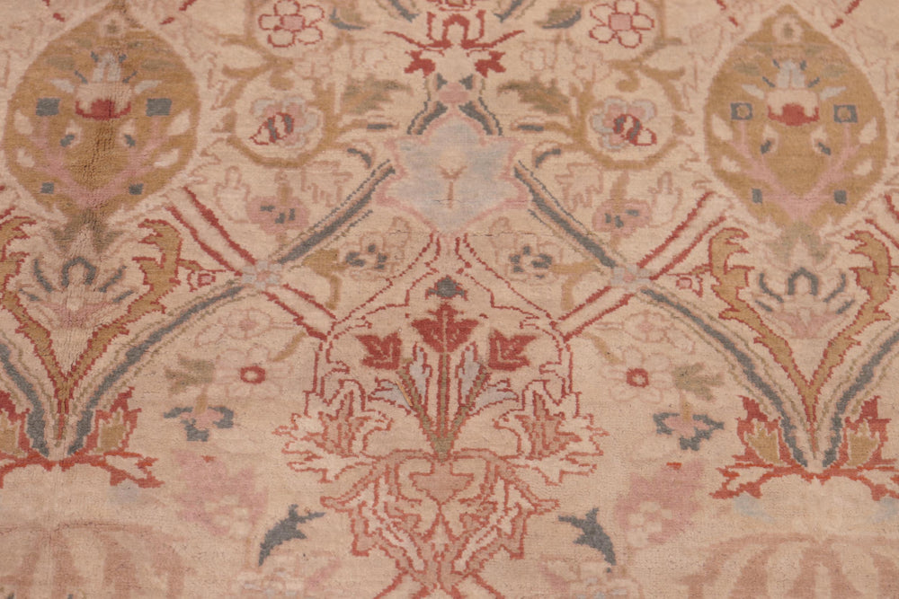 handmade Transitional Mujahid Tan Red Hand Knotted RECTANGLE 100% WOOL area rug 6x9