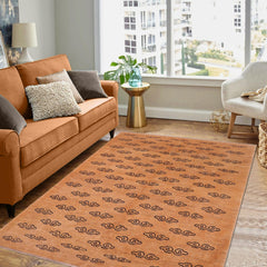 handmade Modern Kafkaz Tan Blue Hand Knotted RECTANGLE 100% WOOL area rug 7' x 8'
