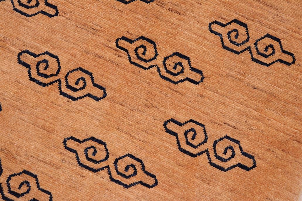 handmade Modern Kafkaz Tan Blue Hand Knotted RECTANGLE 100% WOOL area rug 7 x 8