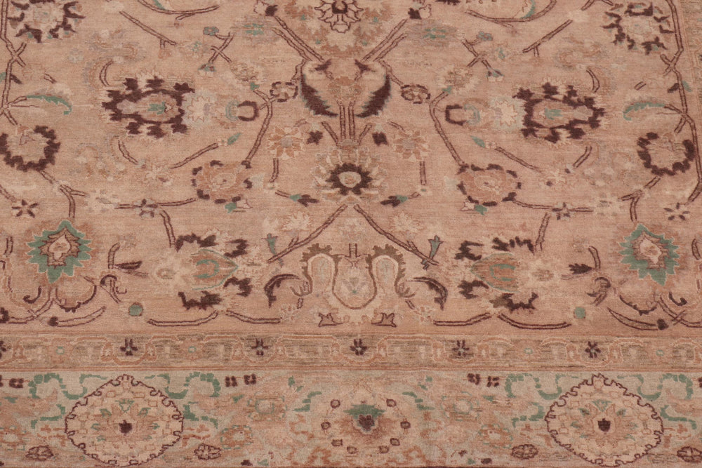 handmade Traditional Kafkaz Tan Lt. Green Hand Knotted RECTANGLE 100% WOOL area rug 6x9