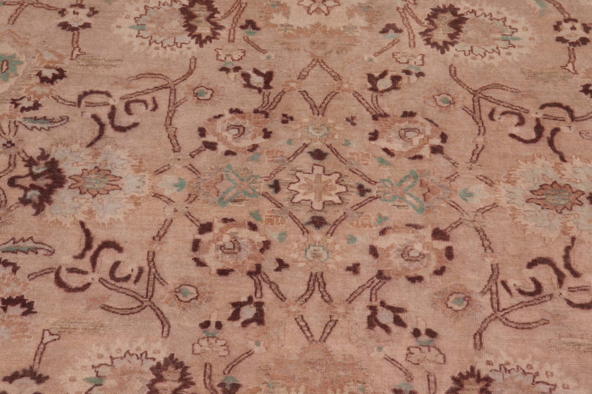 handmade Traditional Kafkaz Tan Lt. Green Hand Knotted RECTANGLE 100% WOOL area rug 6x9