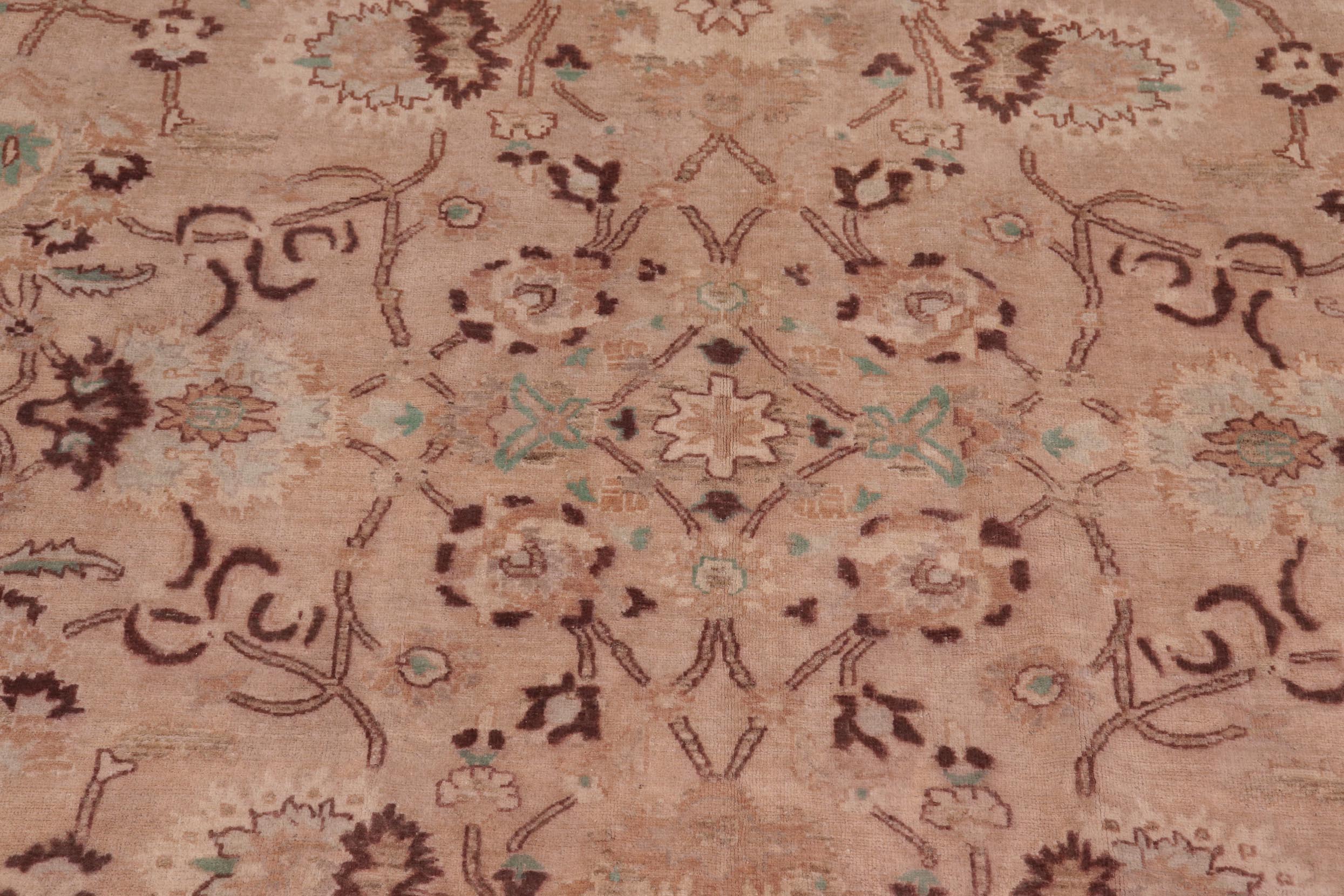 handmade Traditional Kafkaz Tan Lt. Green Hand Knotted RECTANGLE 100% WOOL area rug 6x9